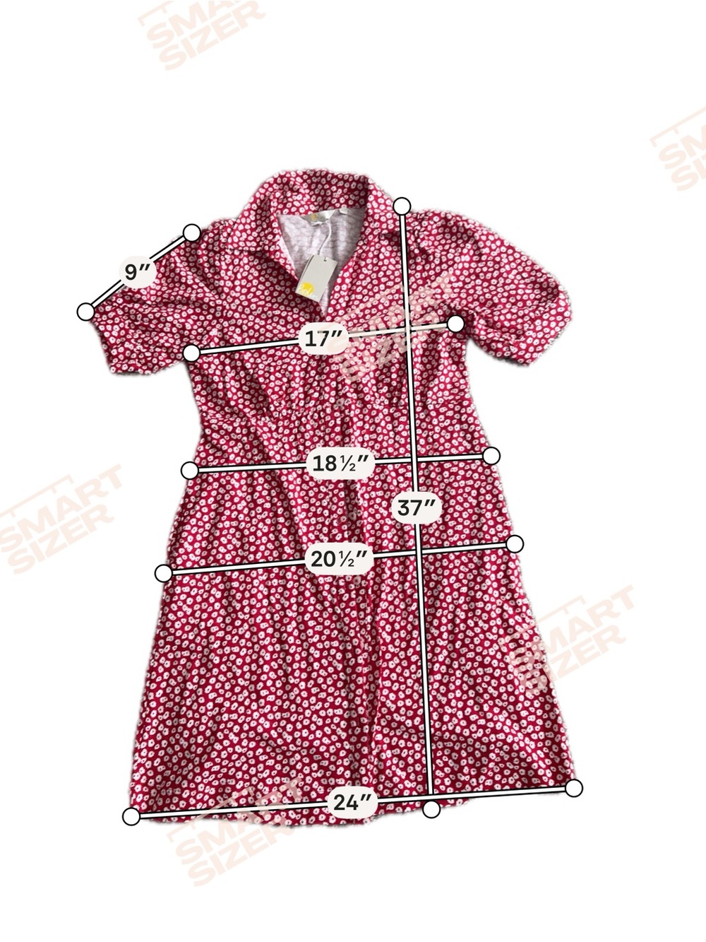 Boden Size 10 NWT Red Floral Ditsy Print Short Sleeve Shirt Dress - Picture 9 of 9